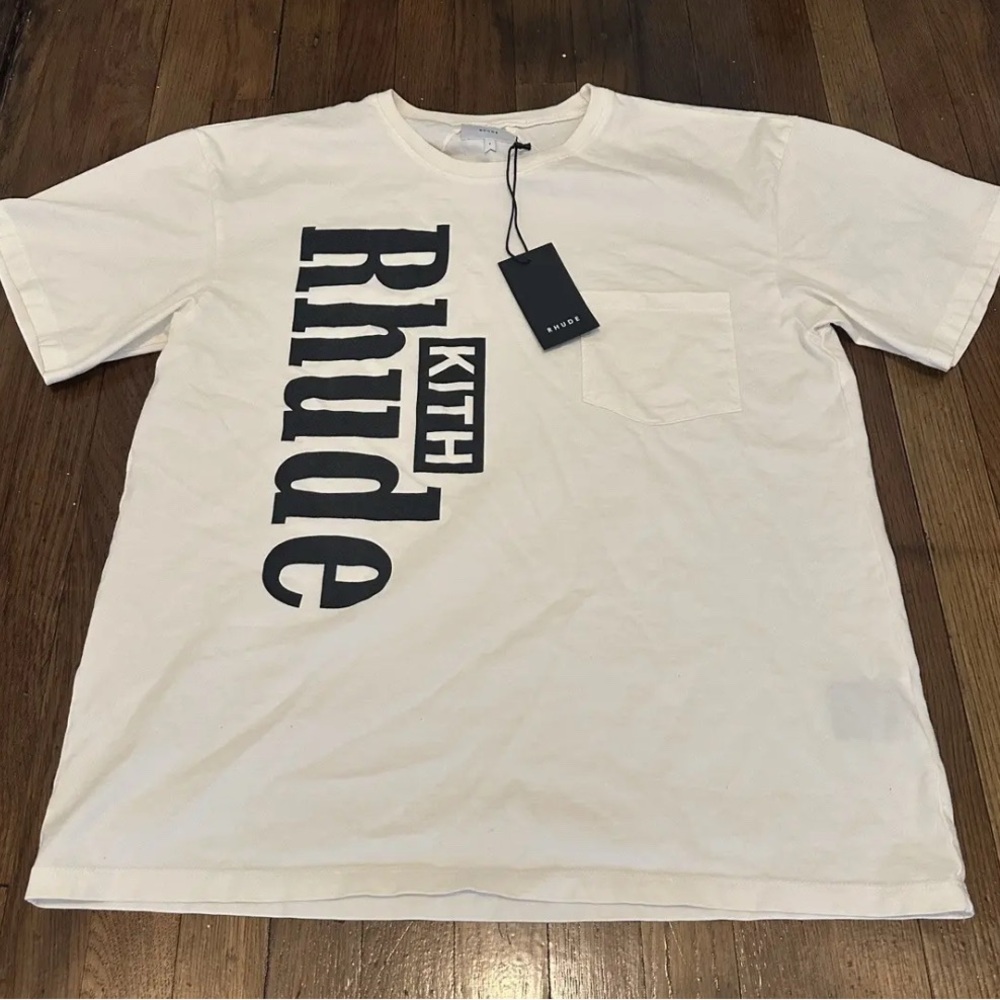 Rhude Kith collaboration T-shirt. Cream color size XS